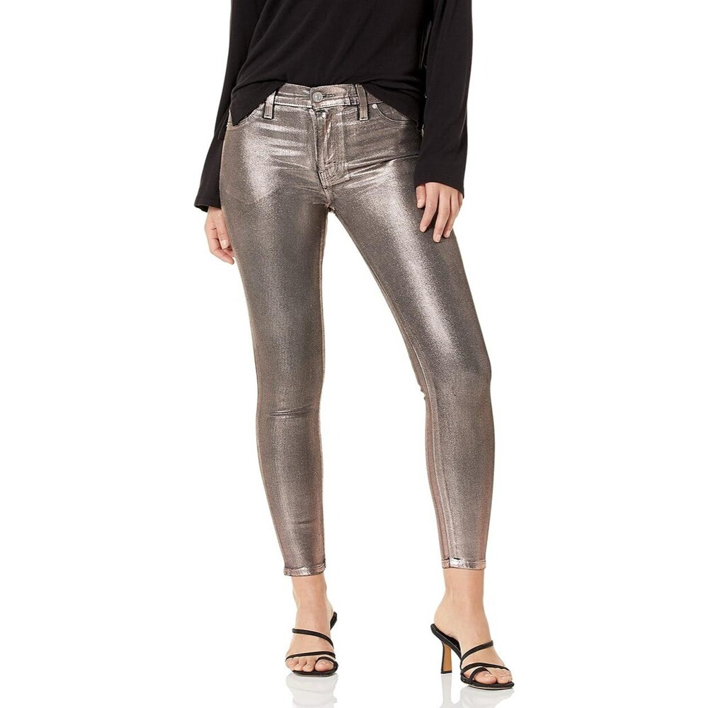 Hudson Jeans Women's Nico Midrise Super Skinny Jean, Champagne foil, 29